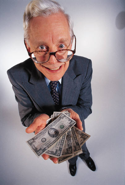 Elderly man giving away money - www.HowCanIretire.net