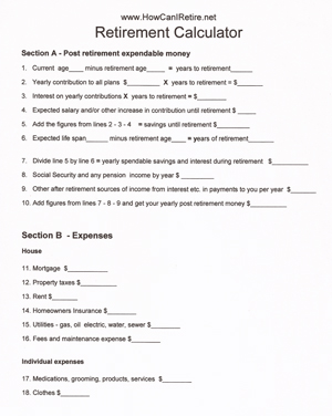 Retirement calculator small image A - www.HowcanIRetire.net